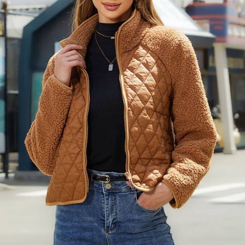 Sherpa Patchwork quilted Jacket