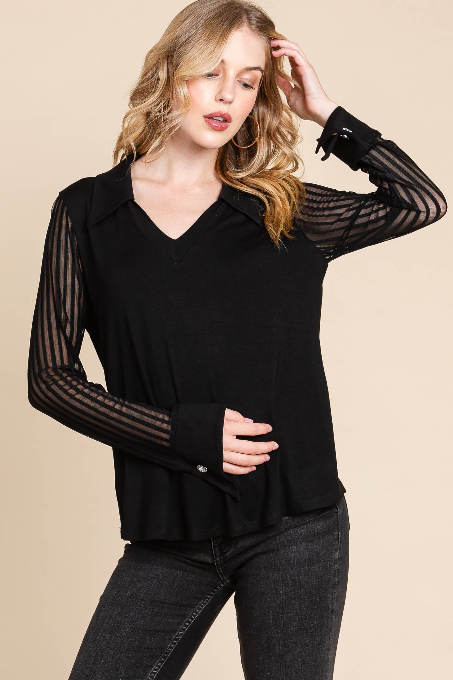 V-Neck Solid Top