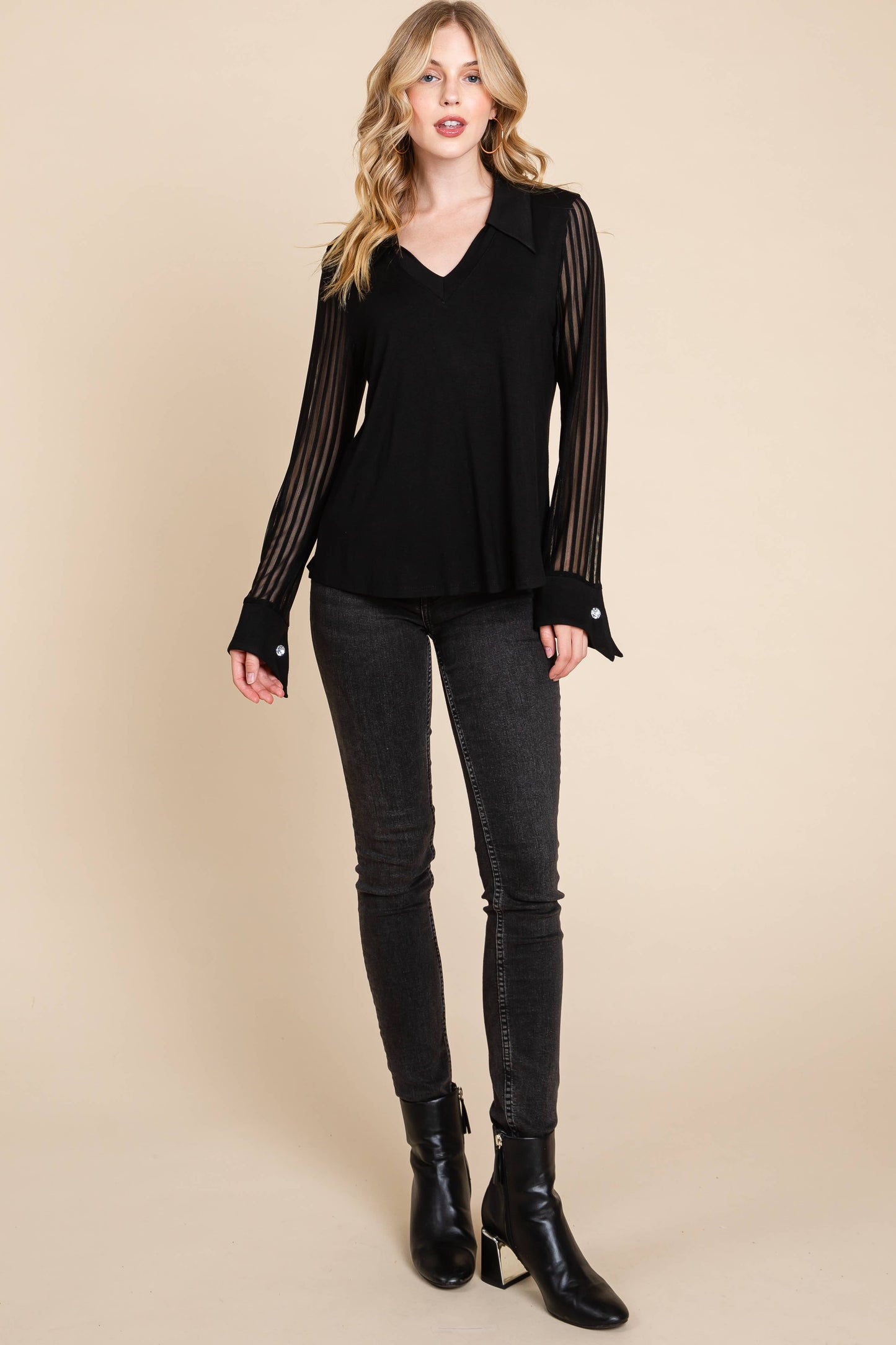 V-Neck Solid Top