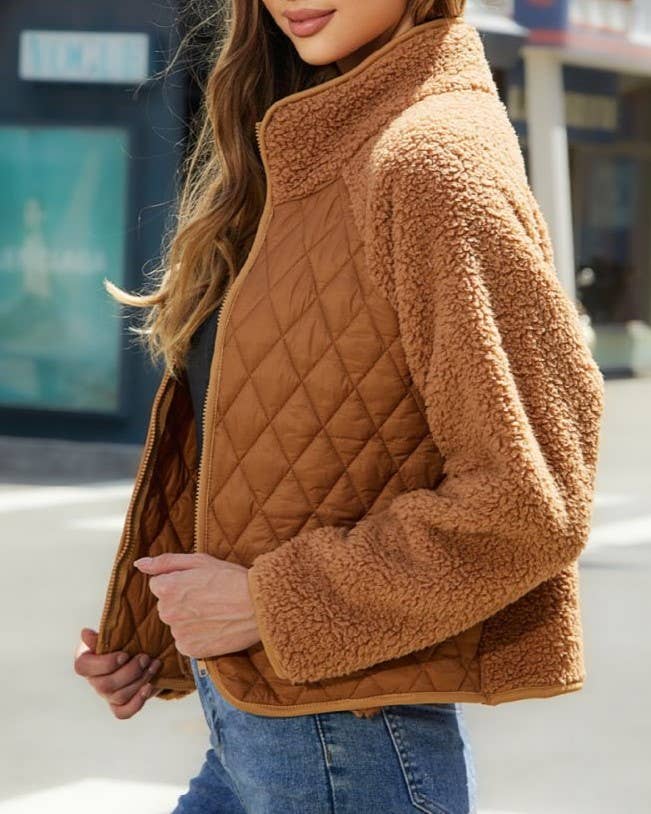 Sherpa Patchwork quilted Jacket
