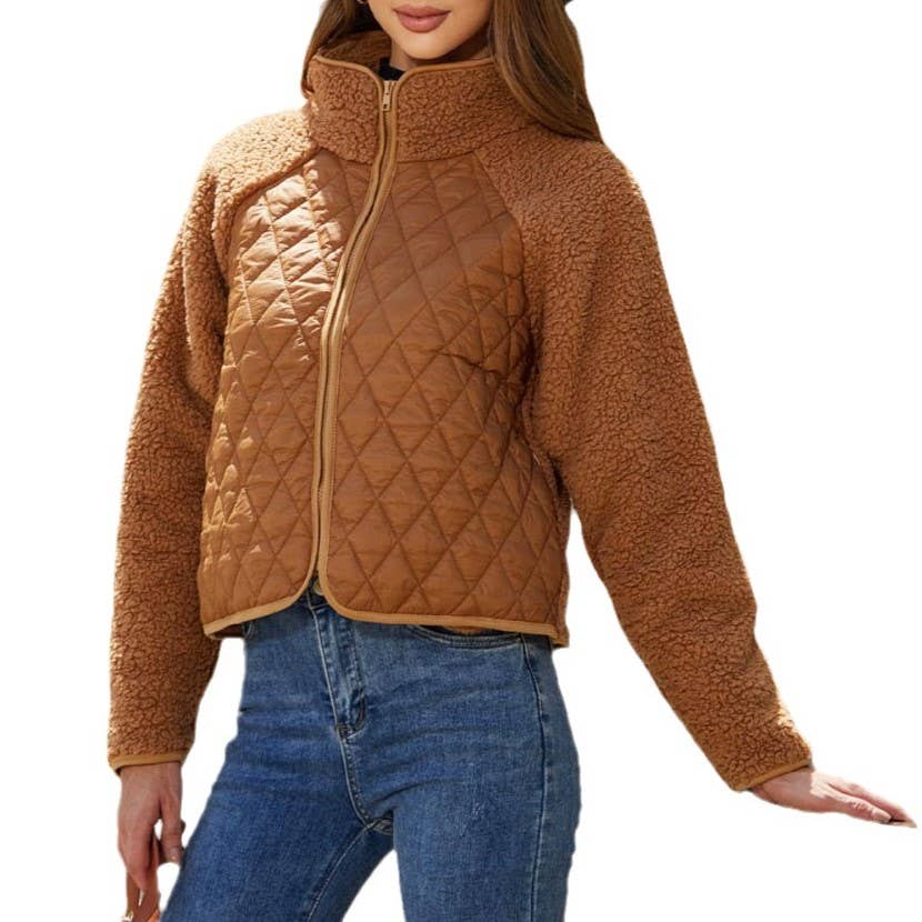 Sherpa Patchwork quilted Jacket