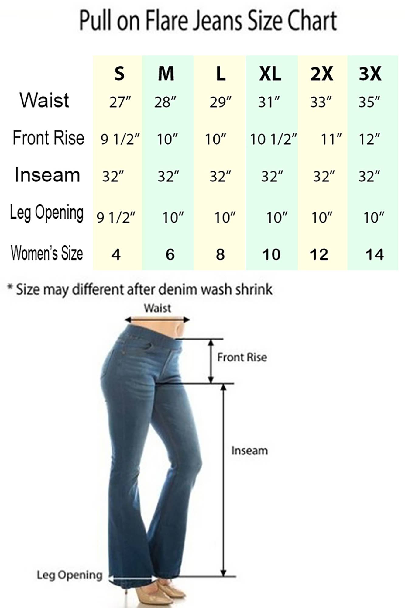 Flare Pull Up Jeans