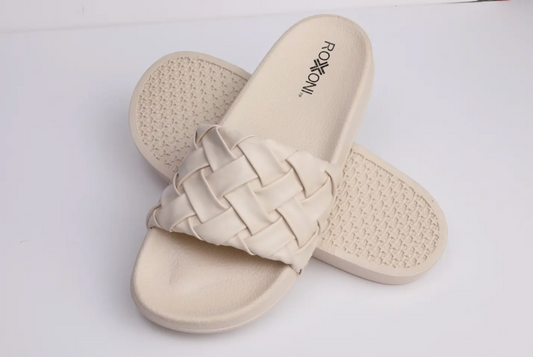 Faux Leather Braided Slides - Bella Rosa Boutique