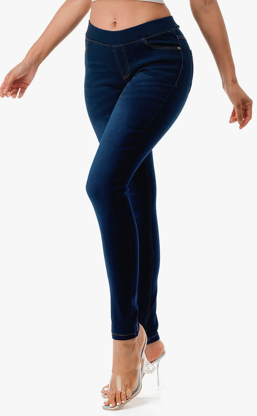 Solid Blue Jeggings