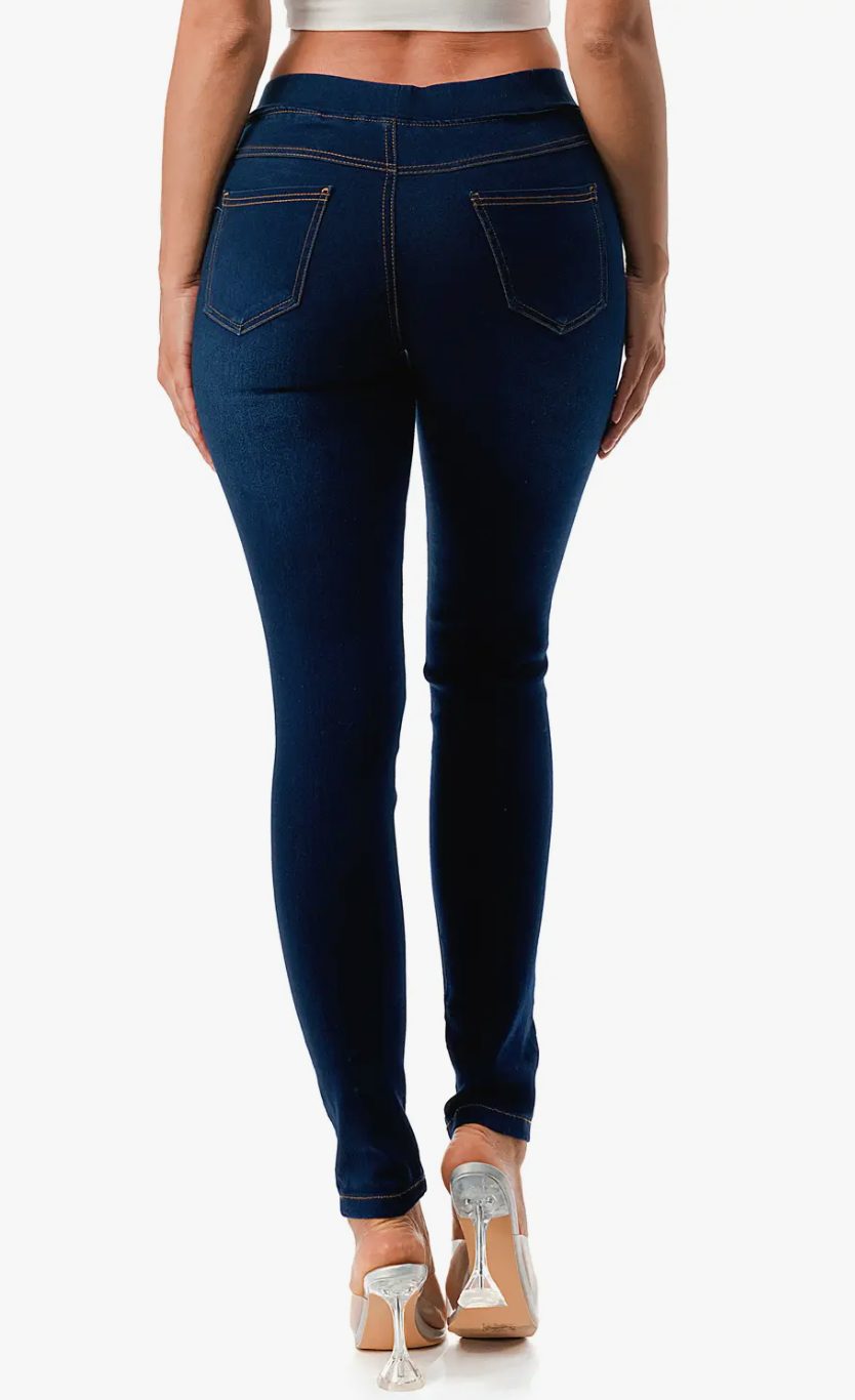 Solid Blue Jeggings