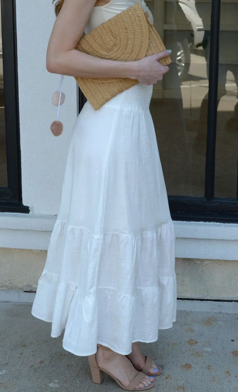 Tiered Woven Maxi Skirt