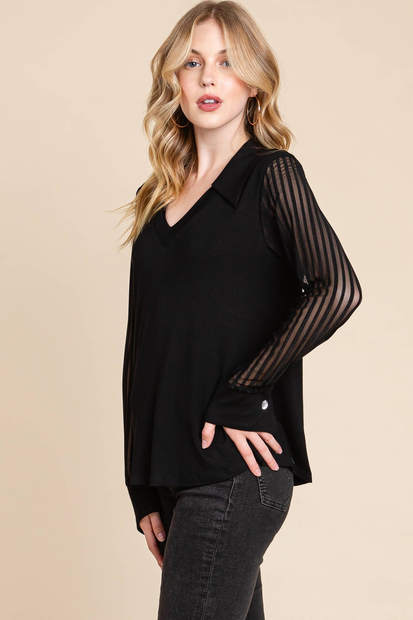 V-Neck Solid Top