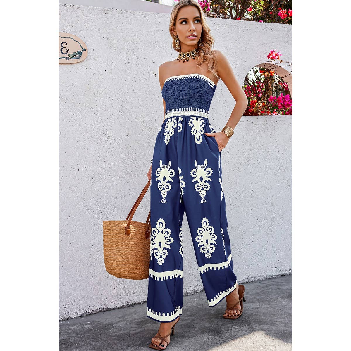 Off Shoulder High Waist Jumpsuit