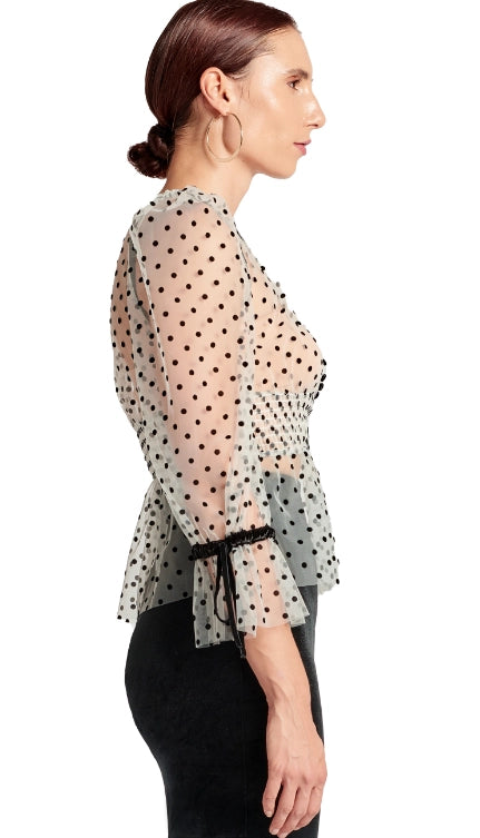 Mesh Polka Dot Top