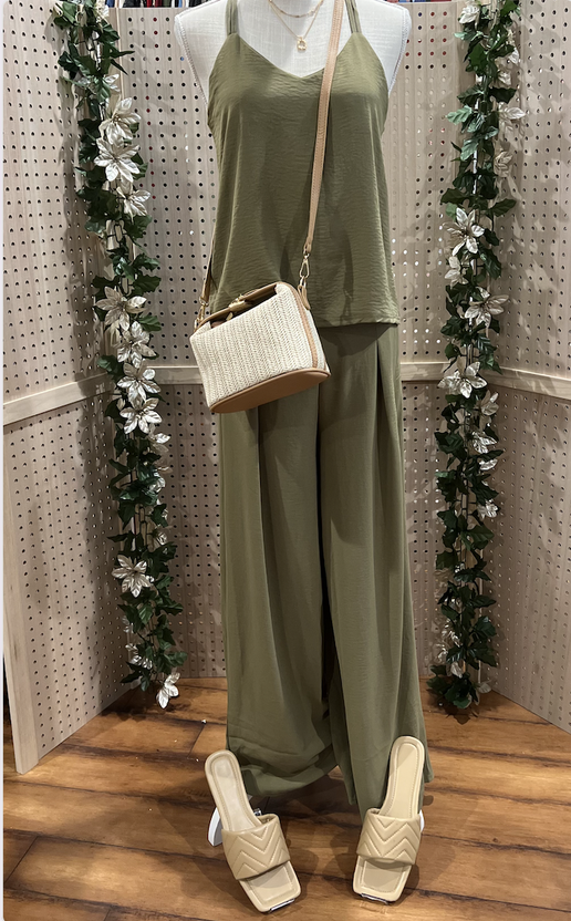 Woven Tank Top & Pants Set - Bella Rosa Boutique