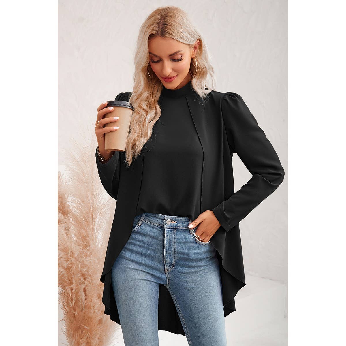 Hi Low Solid Loose Fit Top