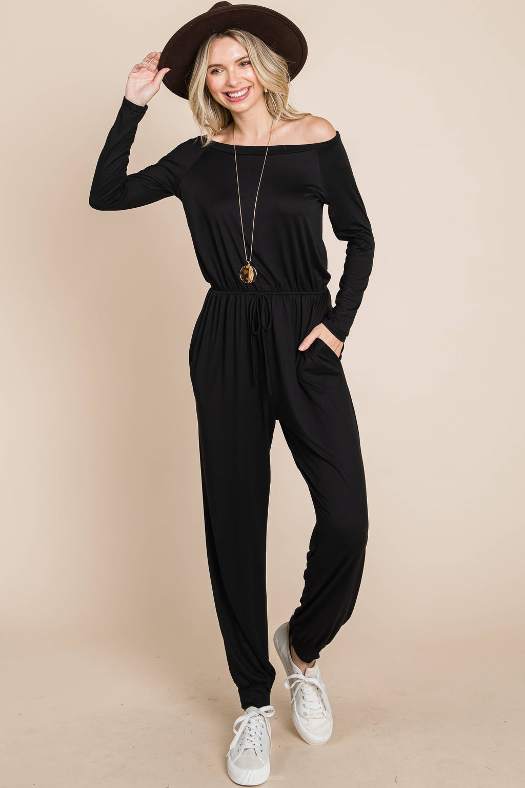 Off Shoulder Casual Jumpsuit