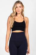 Double Layer Mesh Racer Back Crop Cami Bralette