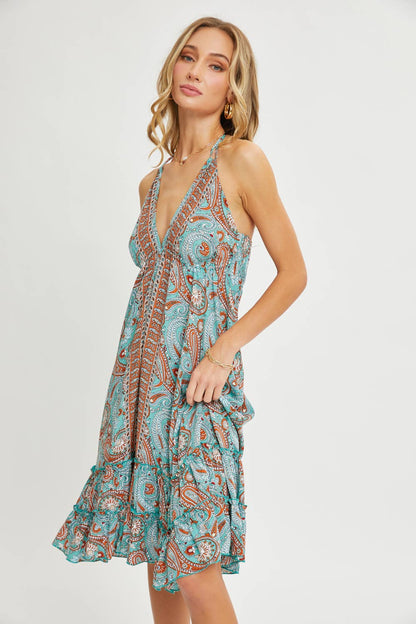 HALTER PAISLEY DRESS