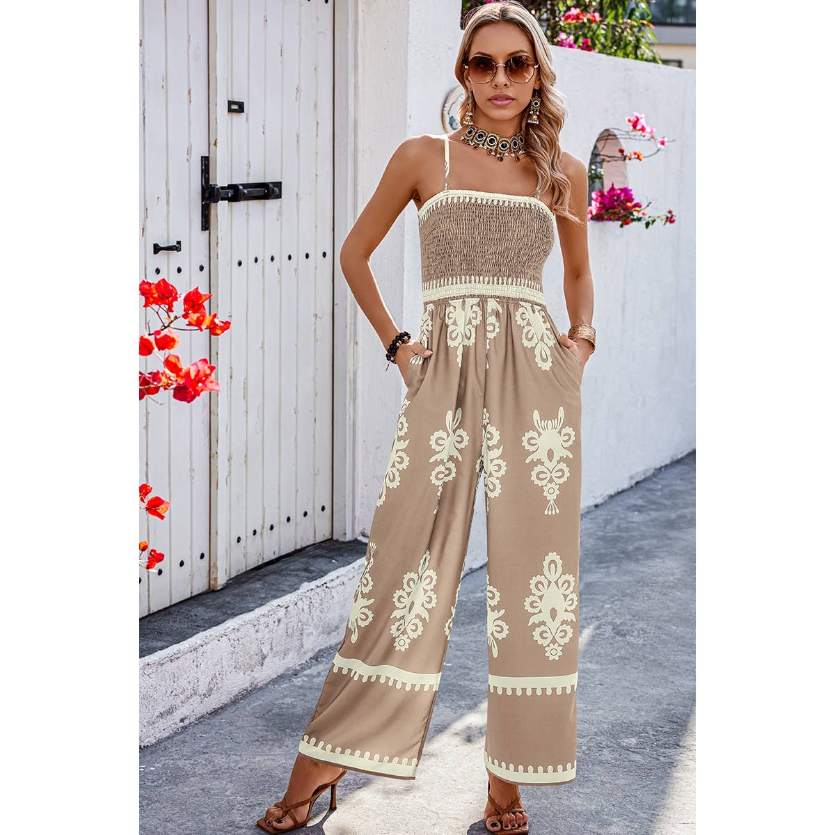 Off Shoulder High Waist Jumpsuit