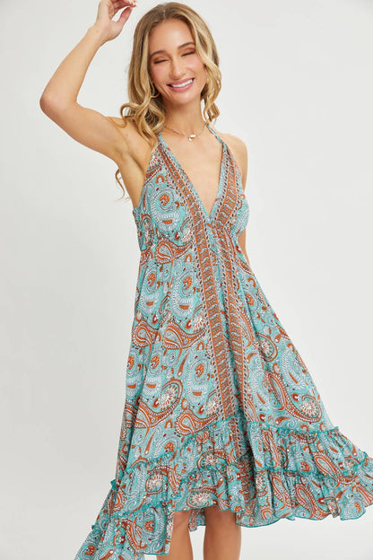 HALTER PAISLEY DRESS