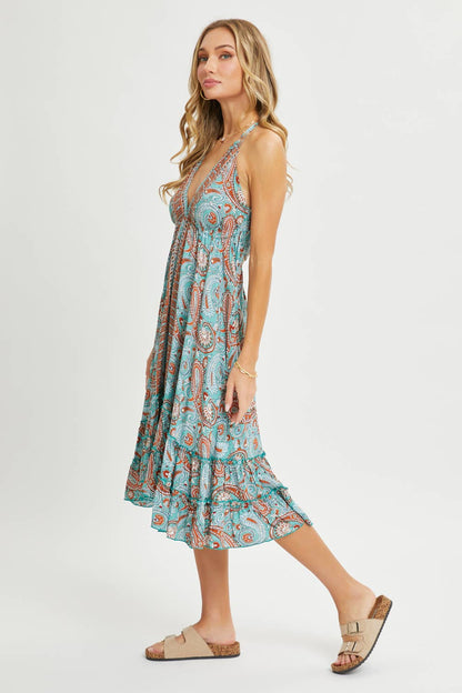 HALTER PAISLEY DRESS