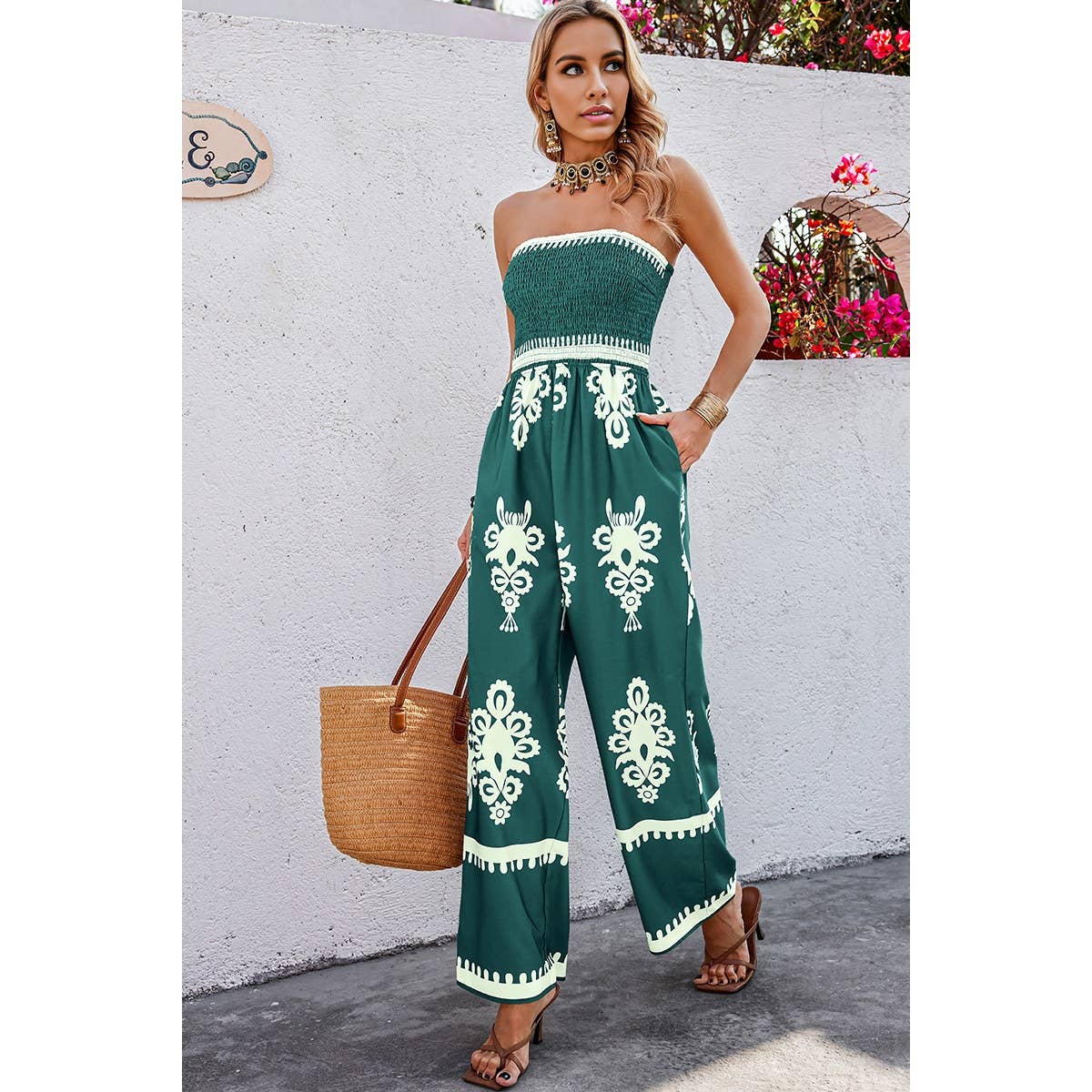 Off Shoulder High Waist Jumpsuit