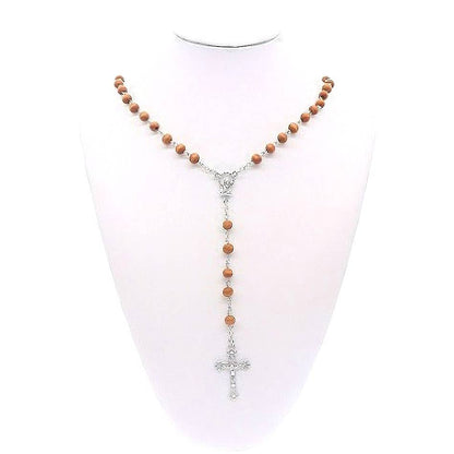 Rosary Beads Lariat Necklace