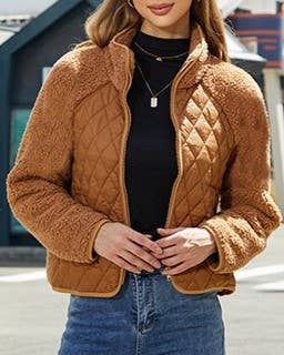 Sherpa Patchwork  quilted Jacket