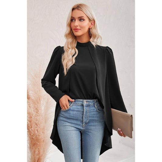 Hi Low Solid Loose Fit Top