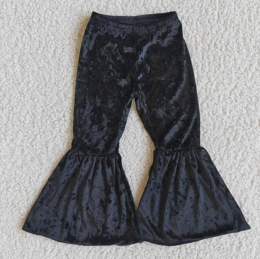 Black Velvet Bell Pants - Bella Rosa Boutique
