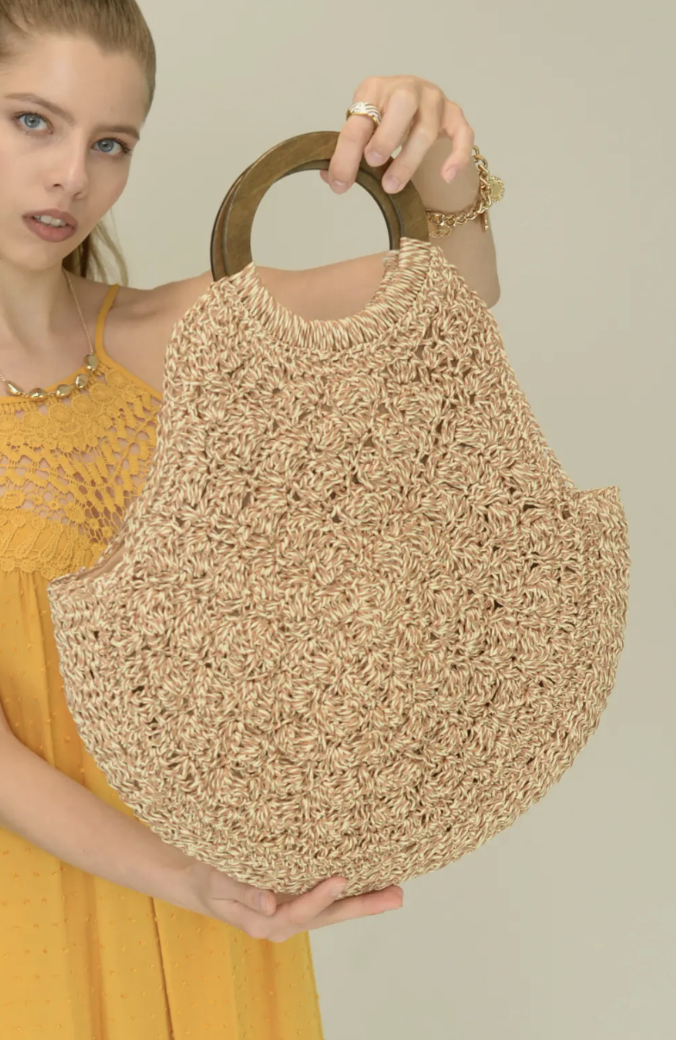 Woven Beach Bag - Bella Rosa Boutique