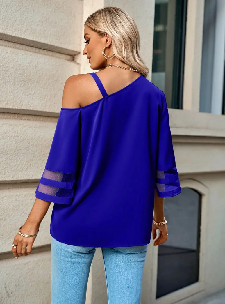 Metal Clasp Bell Sleeve Blouse - Bella Rosa Boutique