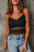 Black Lace Bralette Crop Top - Bella Rosa Boutique