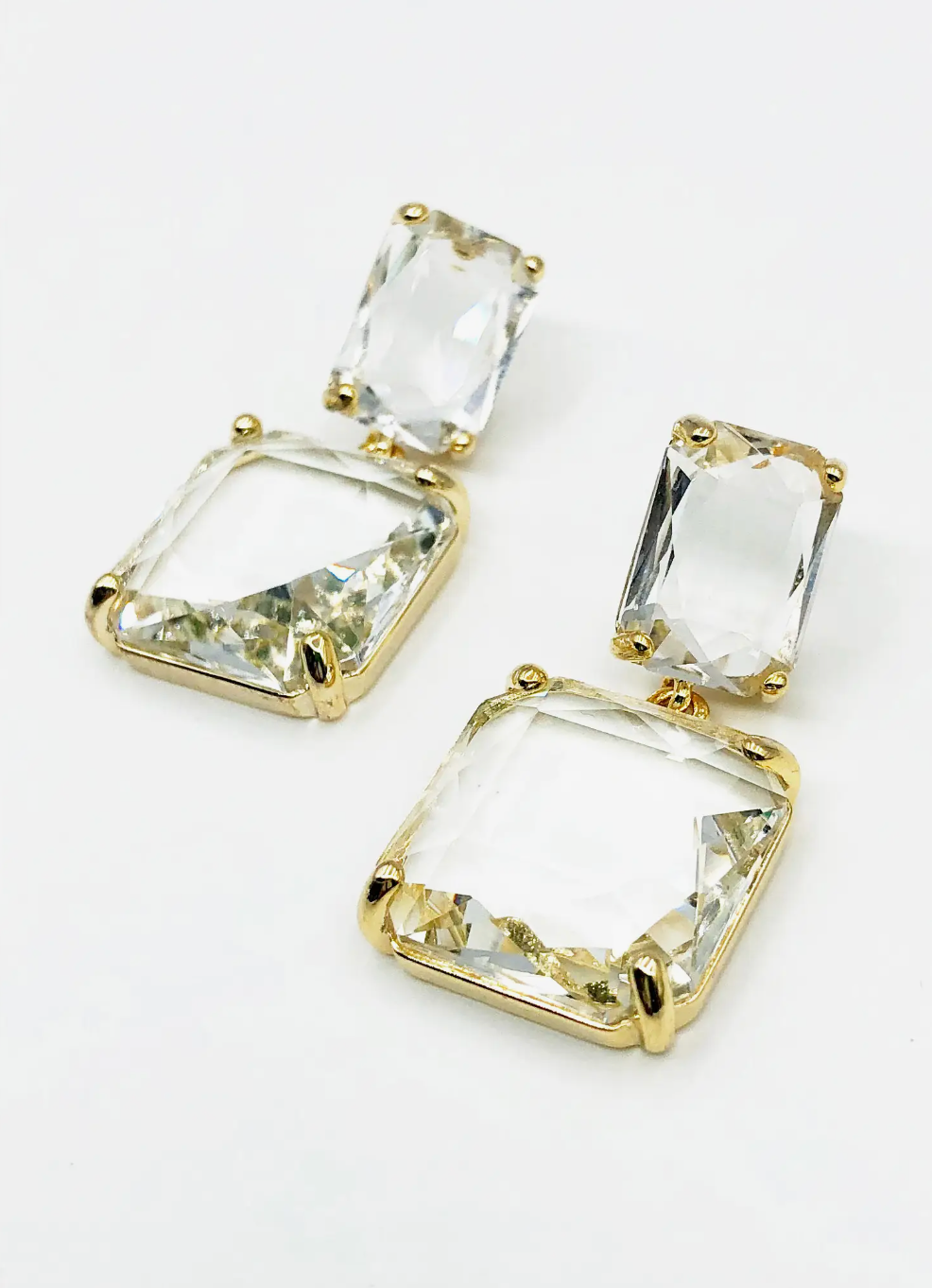 Crystal Square Earrings - Bella Rosa Boutique