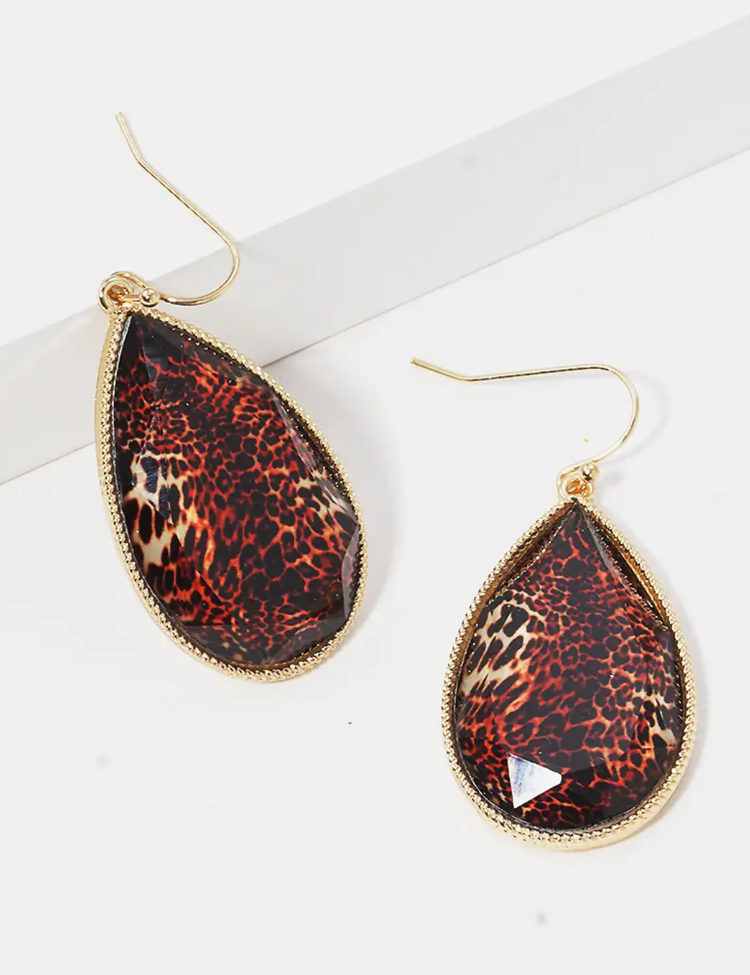 Leopard Marble Teardrop Earrings - Bella Rosa Boutique
