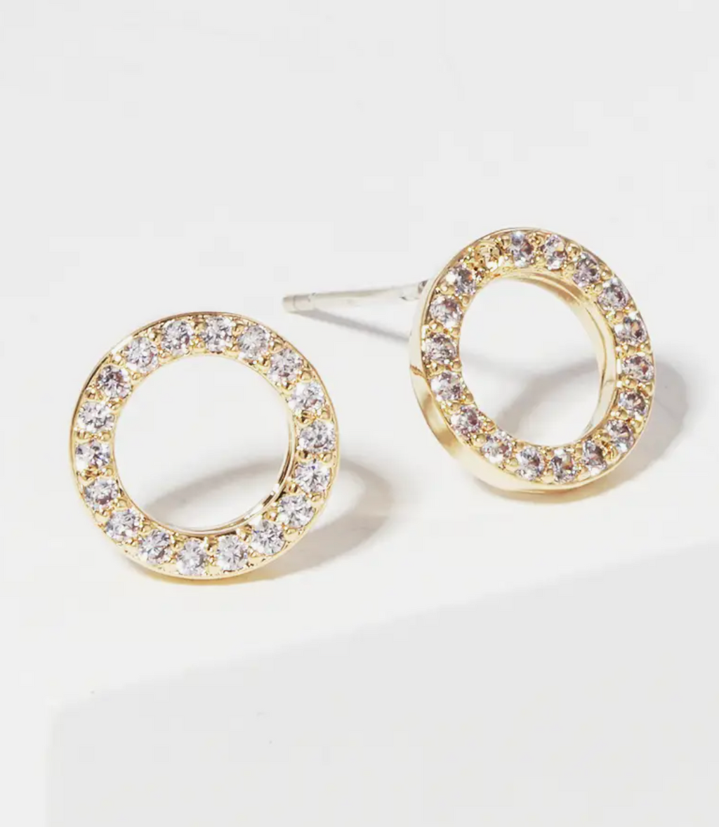 Gold Dipped Stud Earrings - Bella Rosa Boutique