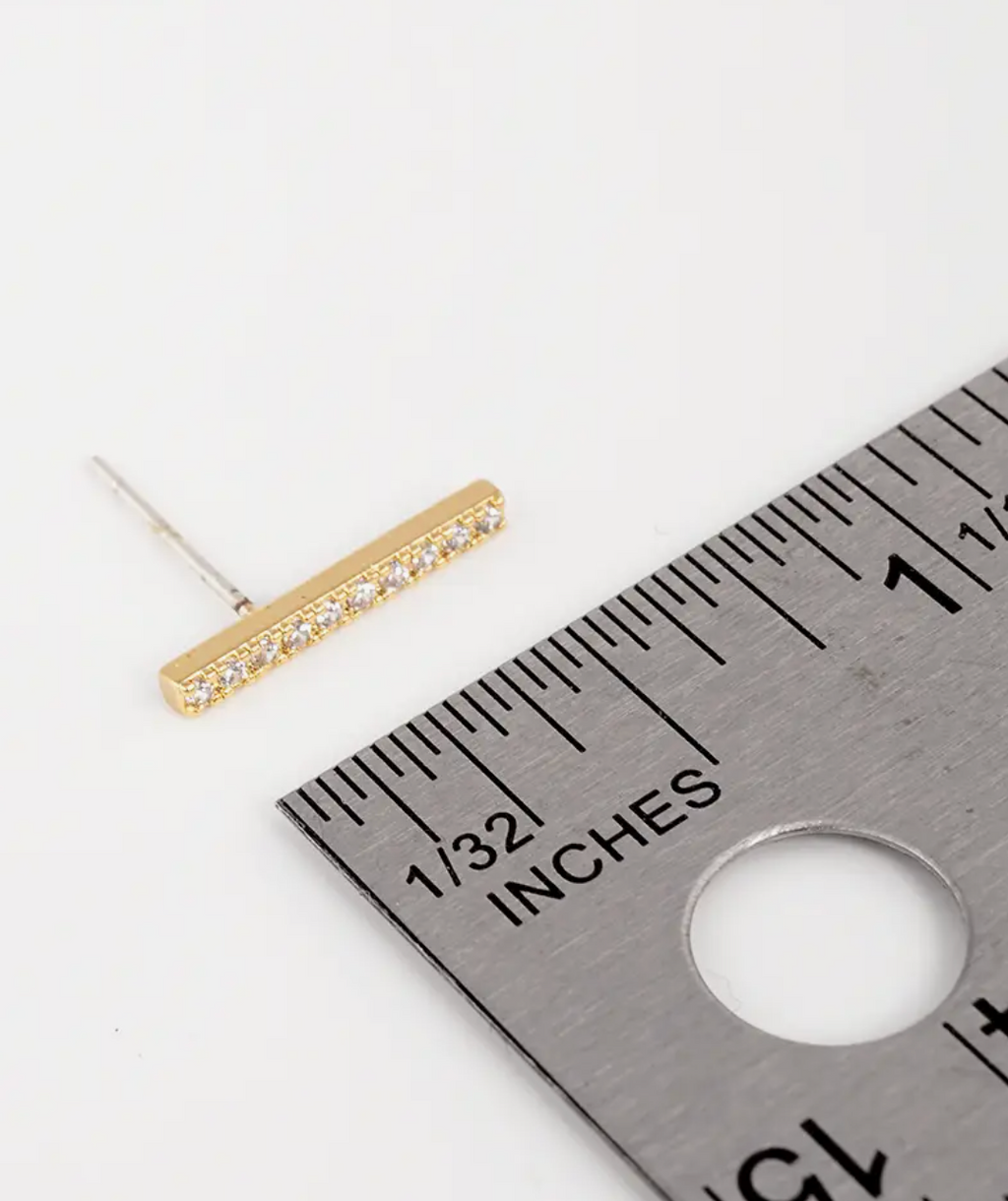 Gold Dipped Bar Earrings - Bella Rosa Boutique