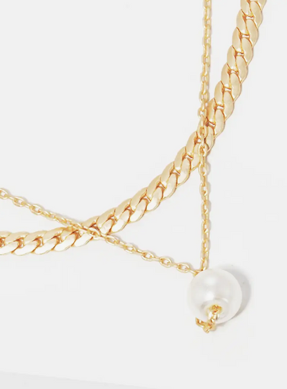 Glass Pearl Layered Necklace - Bella Rosa Boutique