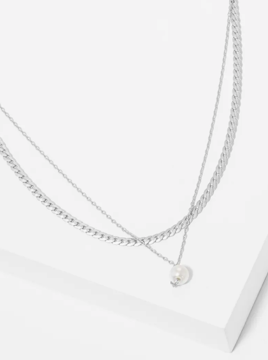 Glass Pearl Layered Necklace - Bella Rosa Boutique