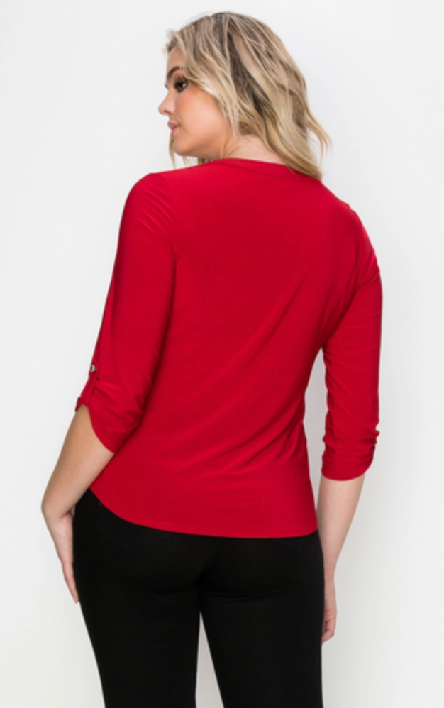 Embellished Placket Shirt - Bella Rosa Boutique