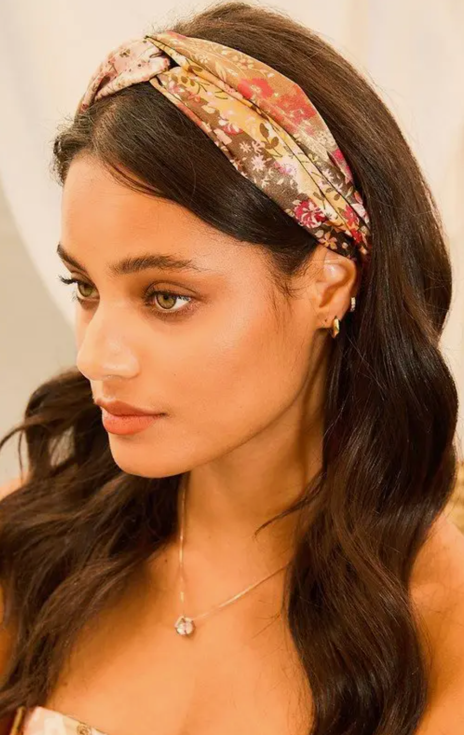 Floral Print Satin Hairband - Bella Rosa Boutique