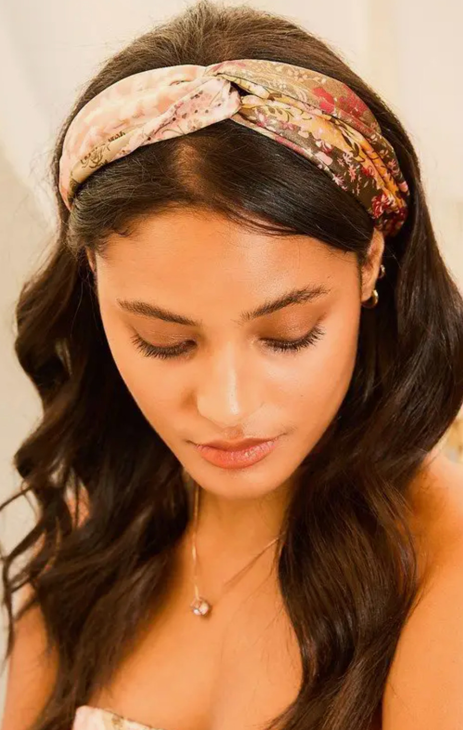 Floral Print Satin Hairband - Bella Rosa Boutique