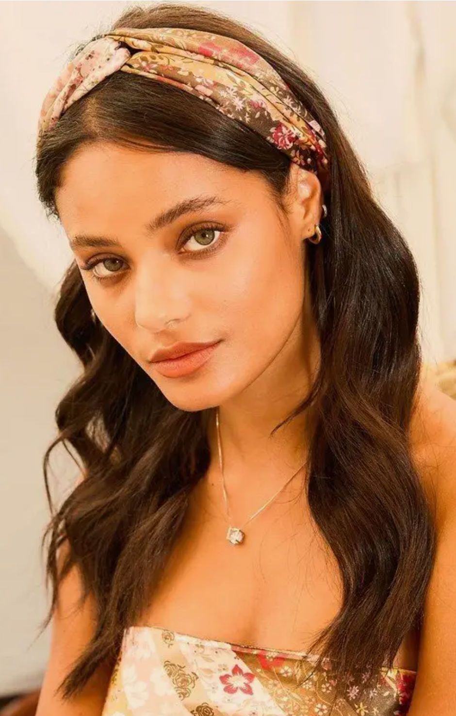 Floral Print Satin Hairband - Bella Rosa Boutique