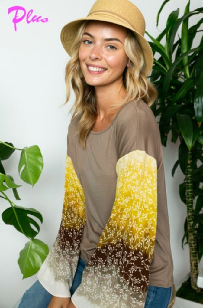 Perfectly Plus Ombre Long Sleeve Top - Bella Rosa Boutique