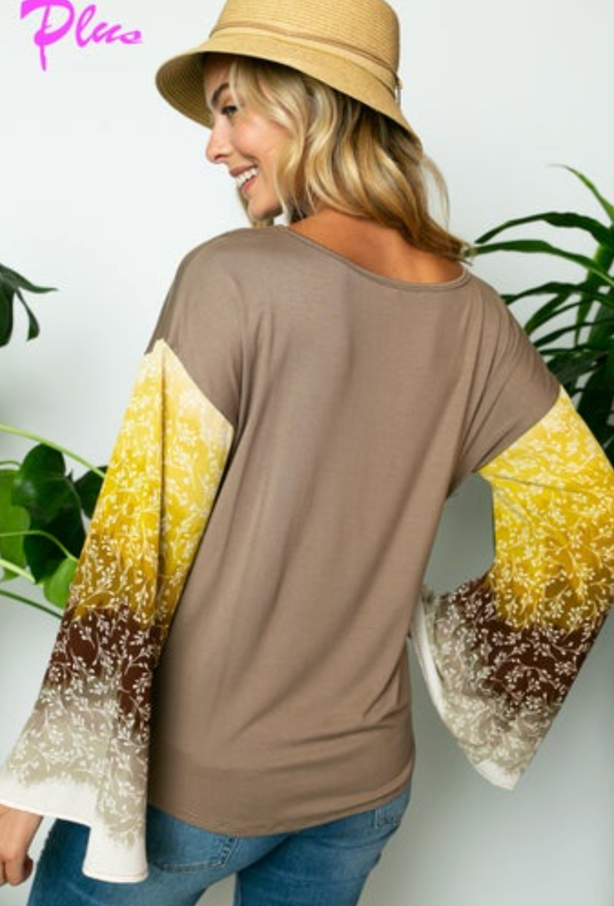 Perfectly Plus Ombre Long Sleeve Top - Bella Rosa Boutique