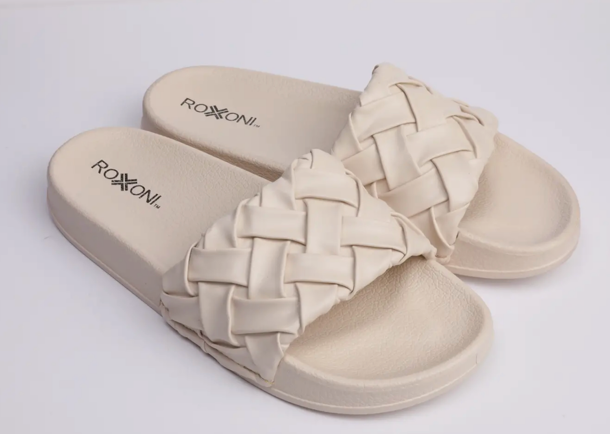 Faux Leather Braided Slides - Bella Rosa Boutique