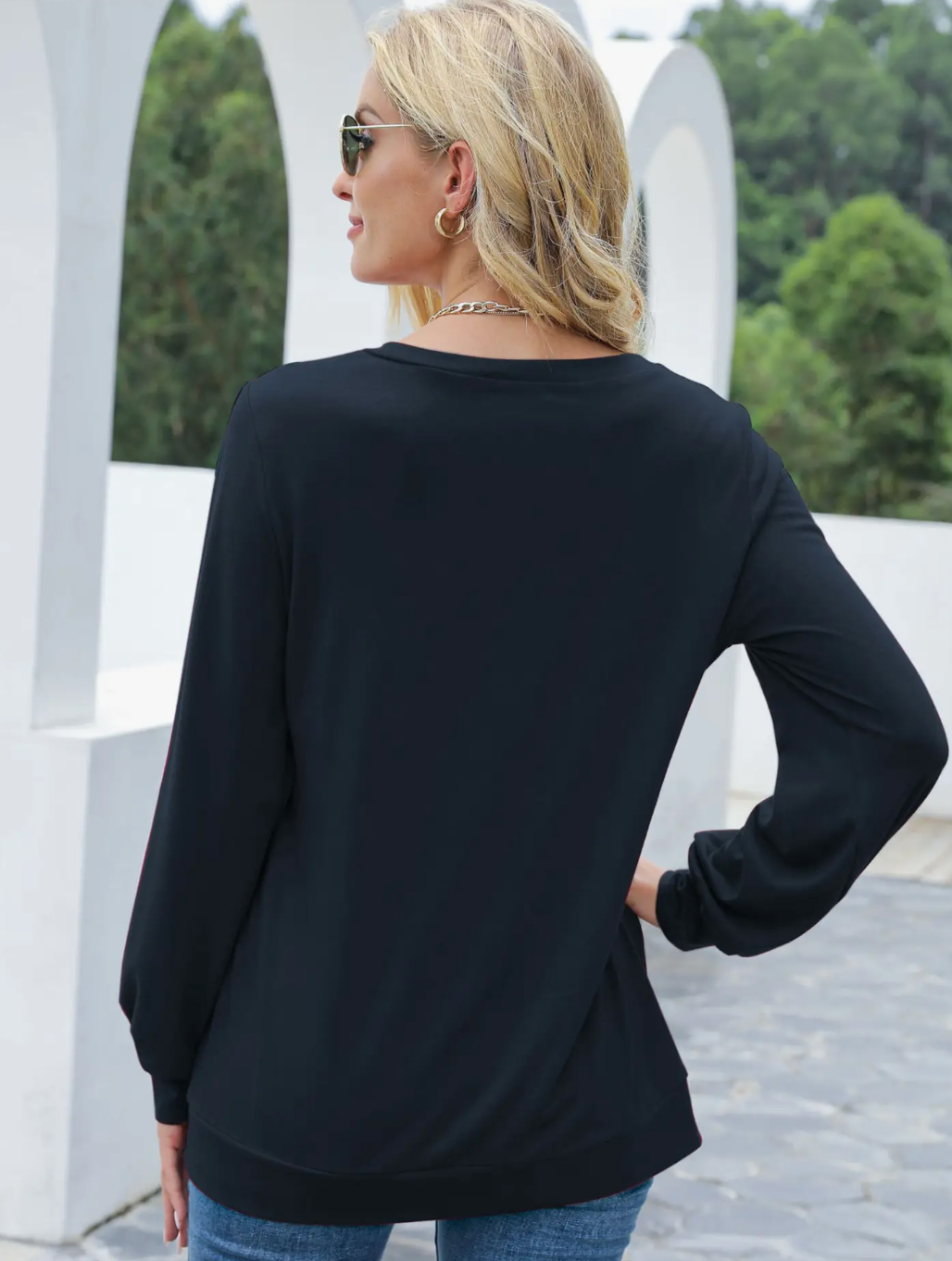 Cut-Out Pullover Top - Bella Rosa Boutique