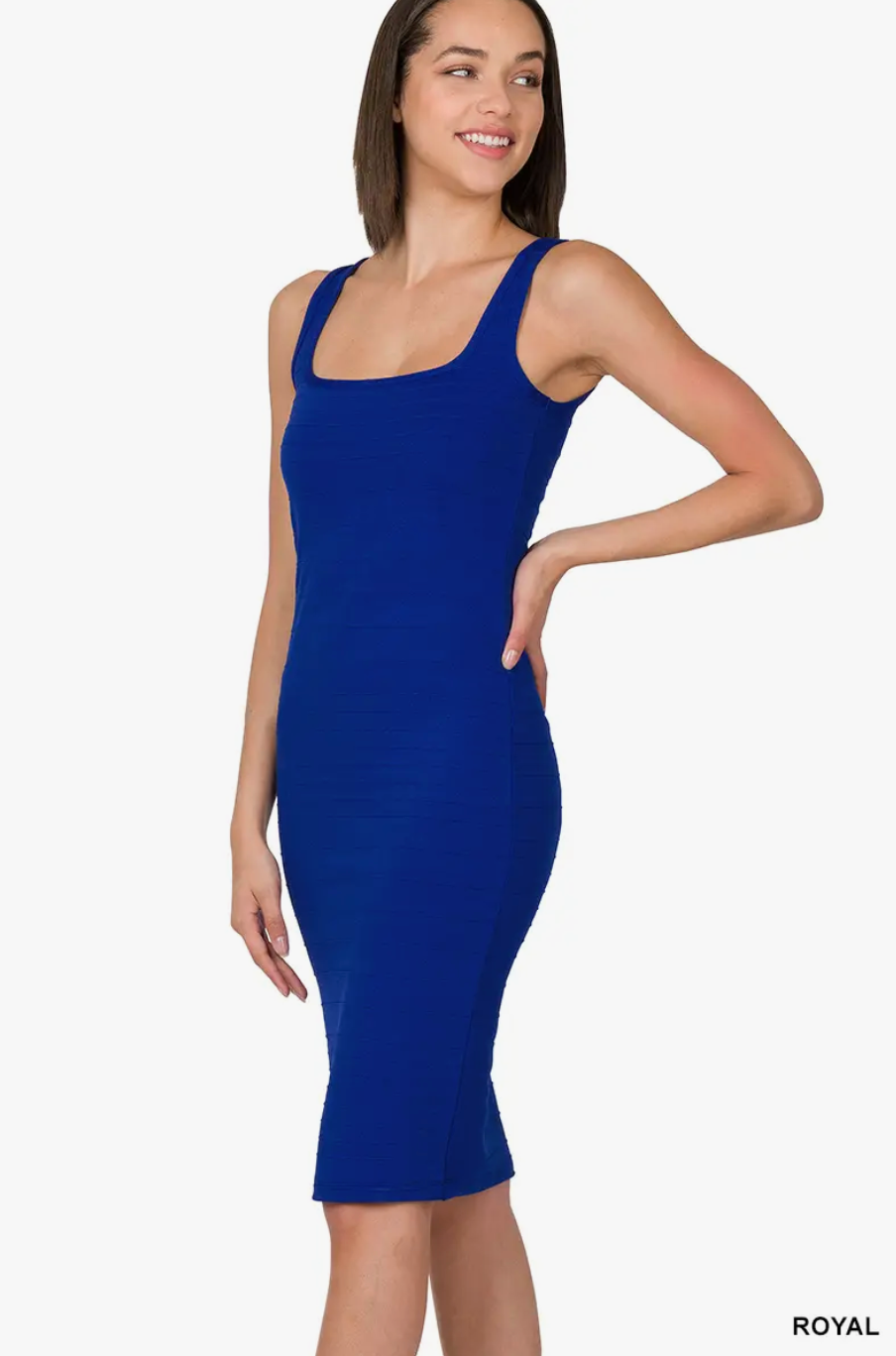 Royal Blue Tank Midi Dress