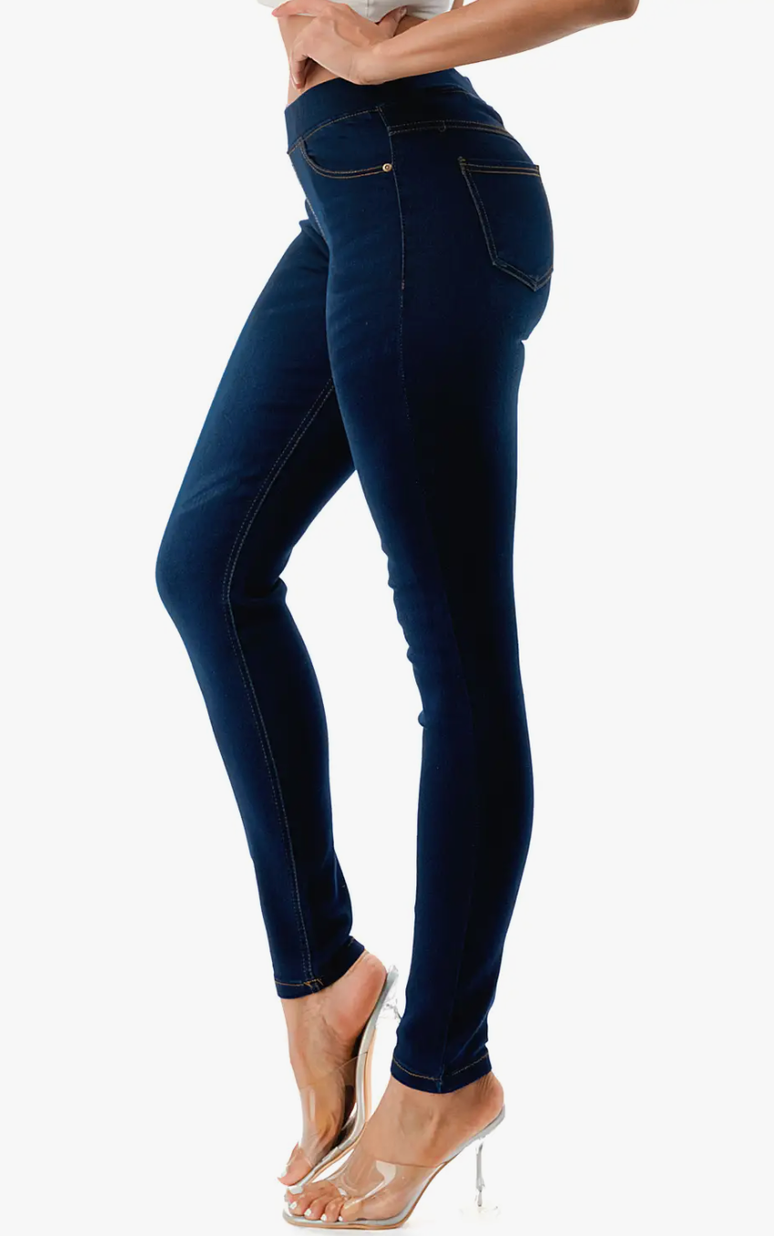 Solid Blue Jeggings