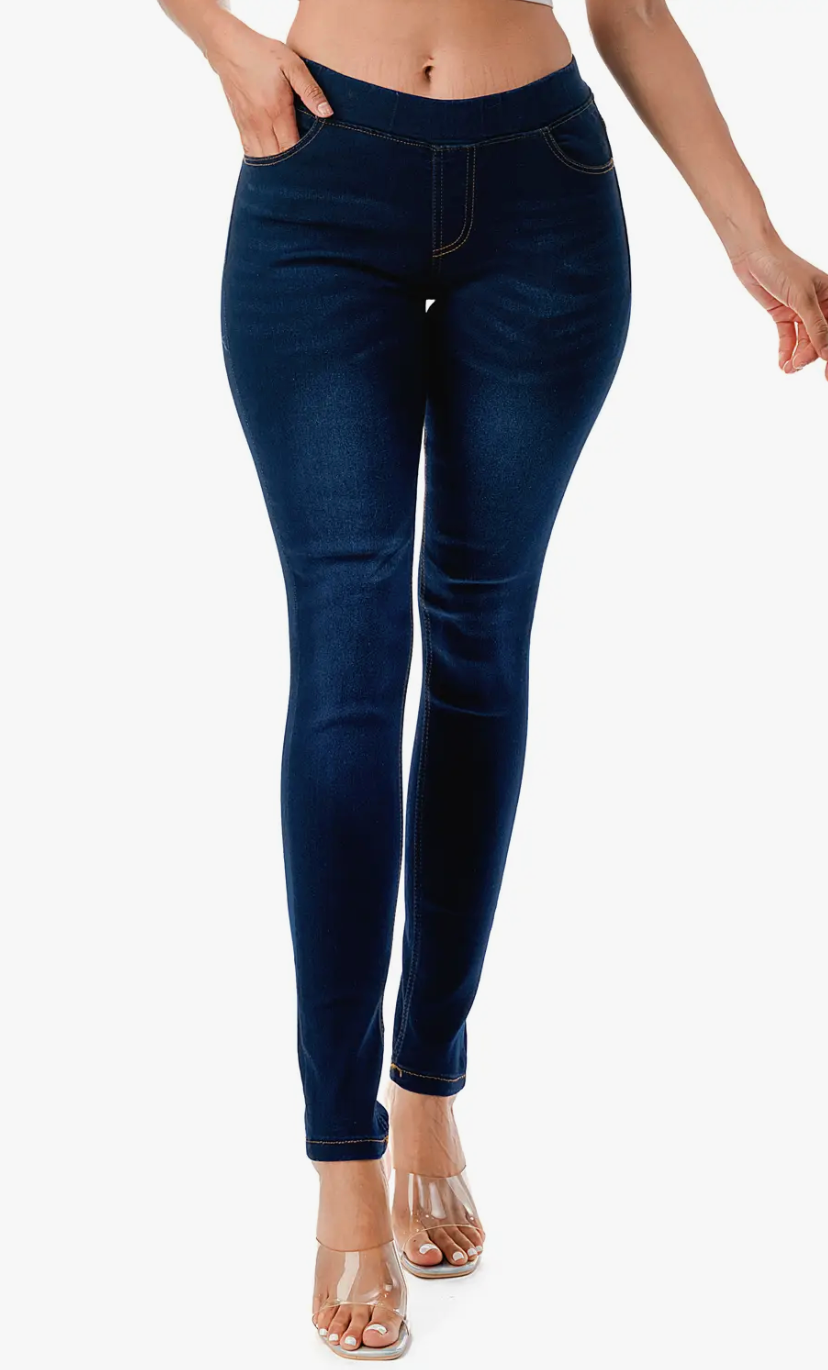 Solid Blue Jeggings