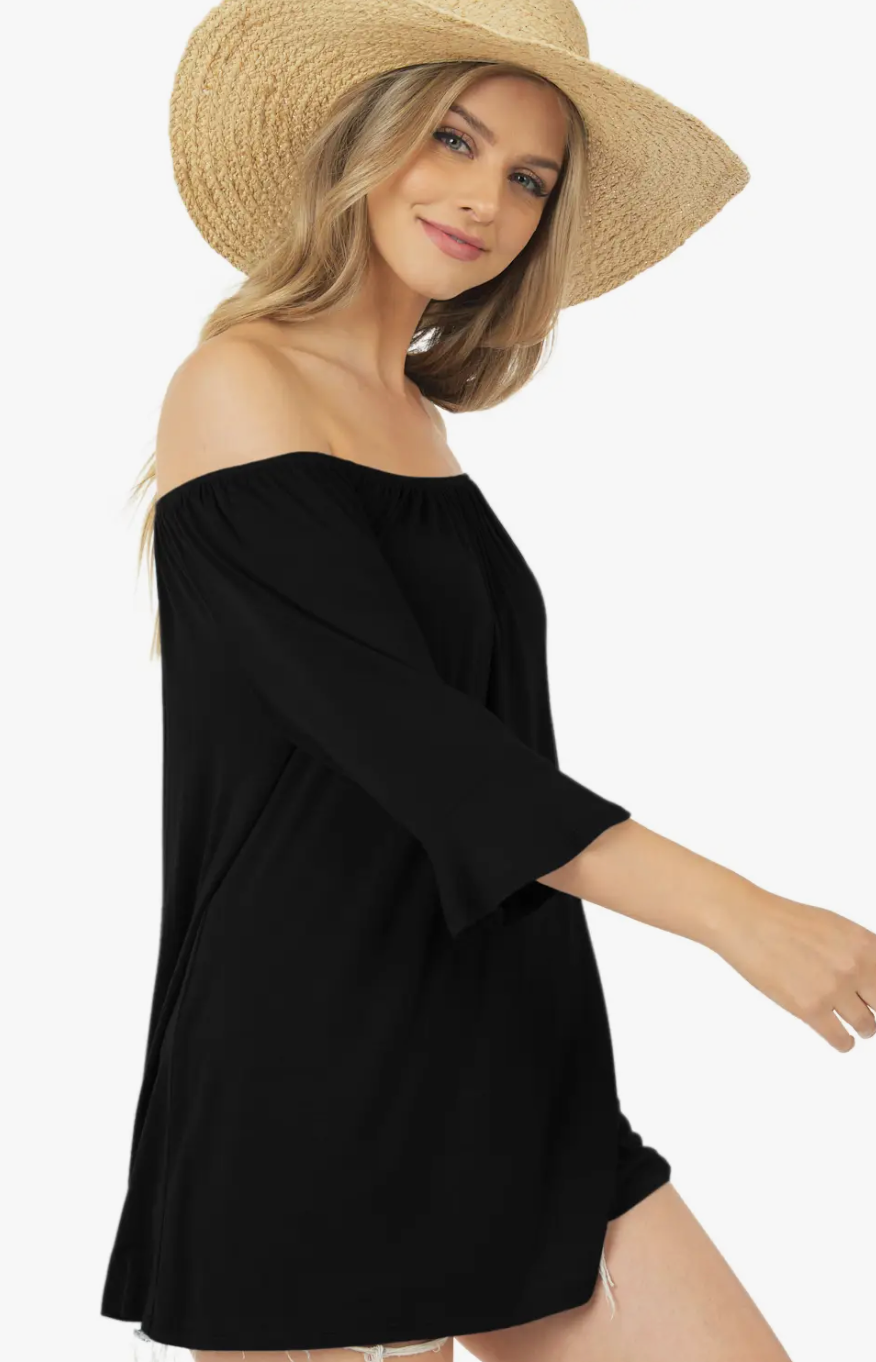 Off-Shoulder Ruffle Sleeve Top