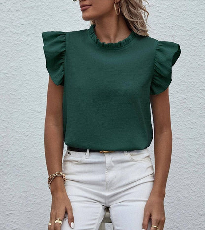 Ruffle Round Neck Blouse