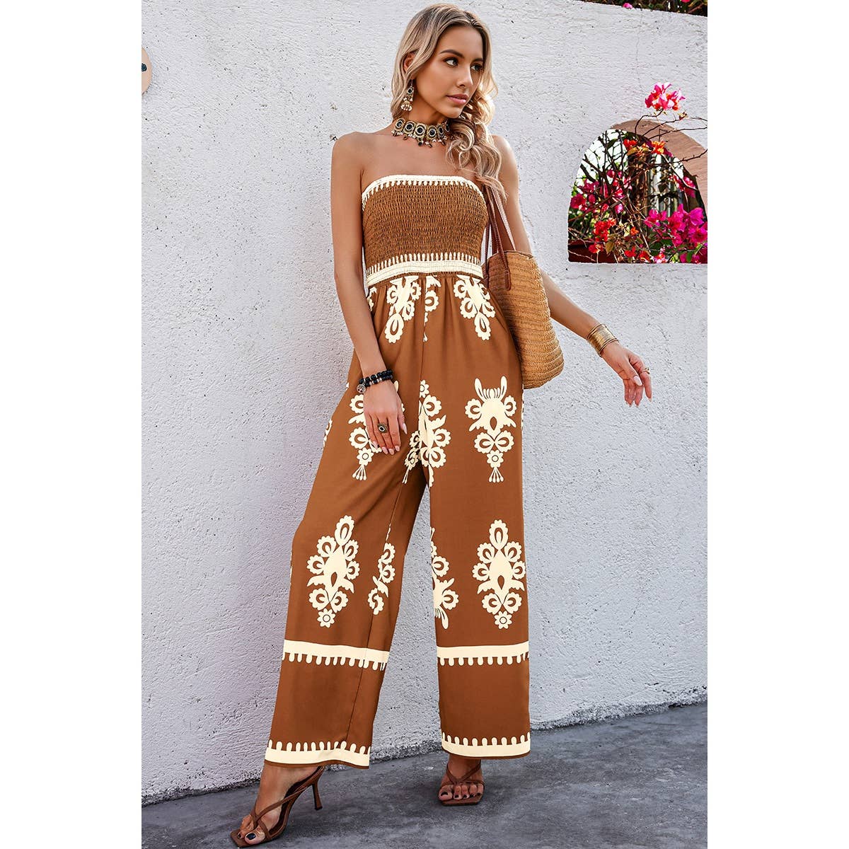Off Shoulder High Waist Jumpsuit