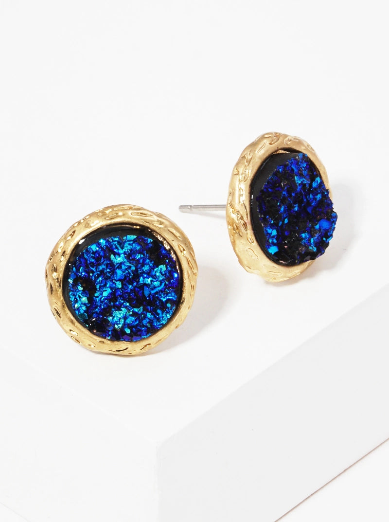 Simulated Druzy Stud Earrings